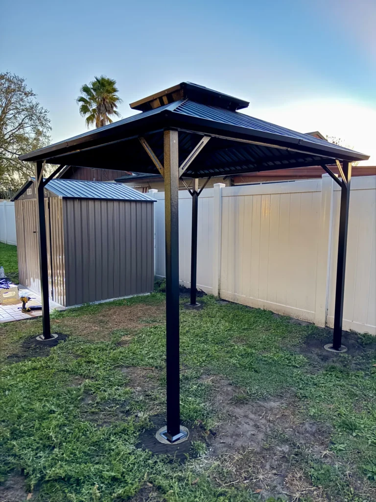 Kissimmee – Hardtop Gazebo – Concrete Footings on Grass