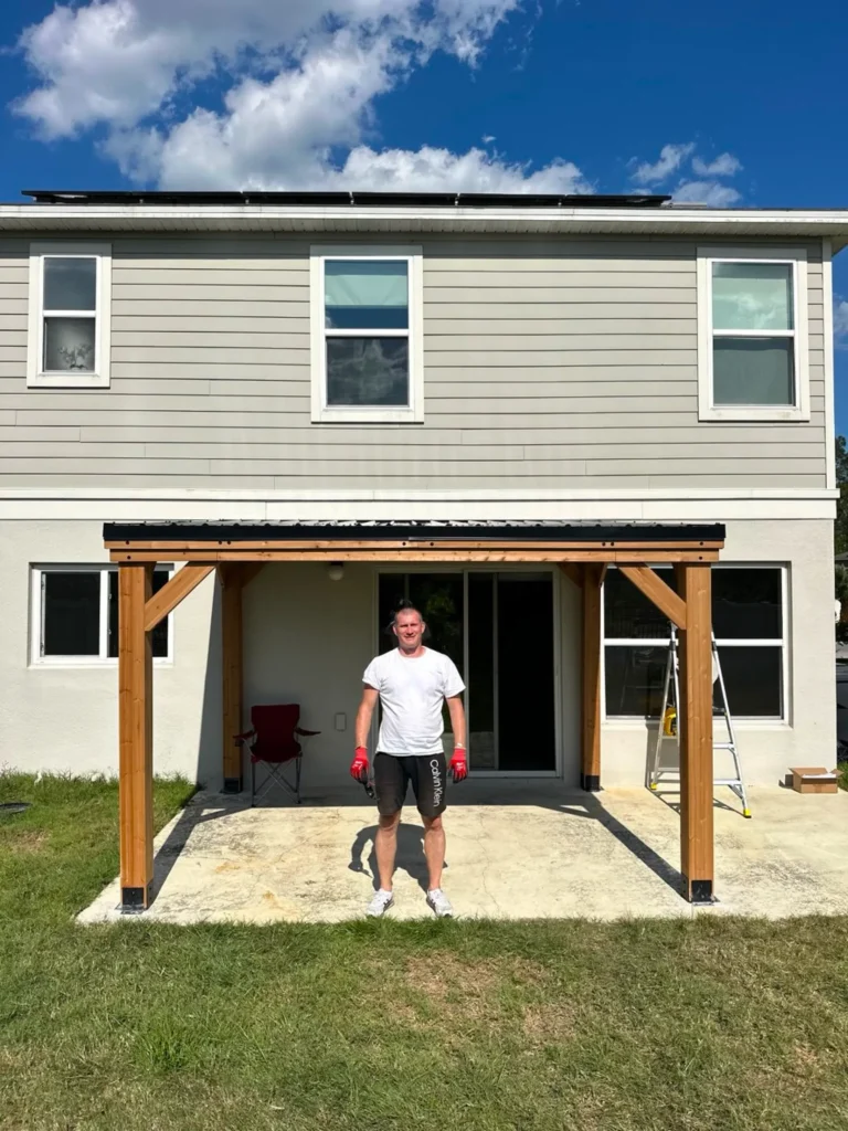 Davenport – Wooden Pergola with Metal Roof – Freestanding