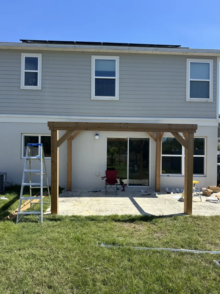 Davenport – Wooden Pergola with Metal Roof – Freestanding