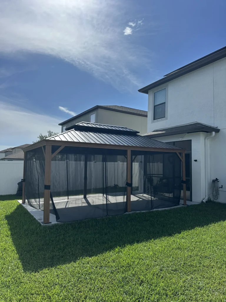 Trinity – Purple Leaf Gazebo – Concrete Slab – 1 Day
