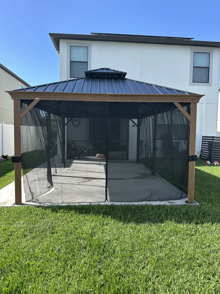 Trinity – Purple Leaf Gazebo – Concrete Slab – 1 Day
