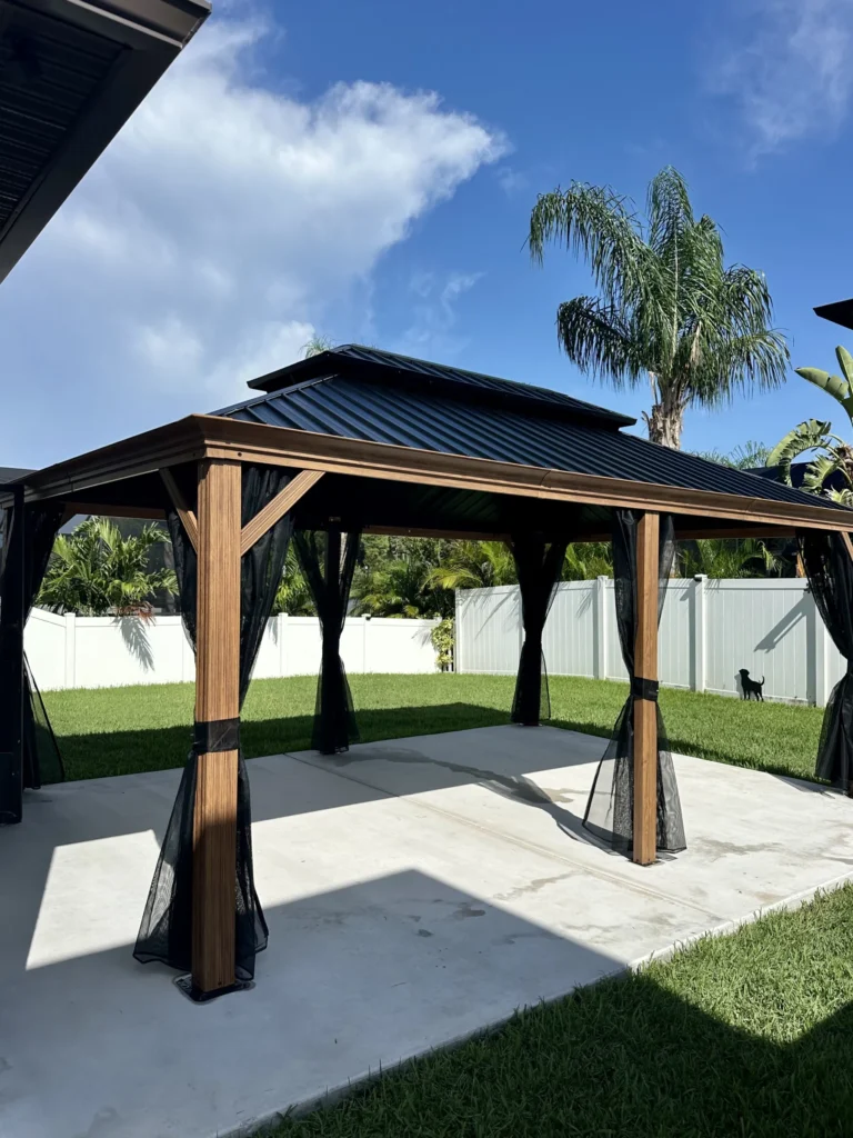 Trinity – Purple Leaf Gazebo – Concrete Slab – 1 Day