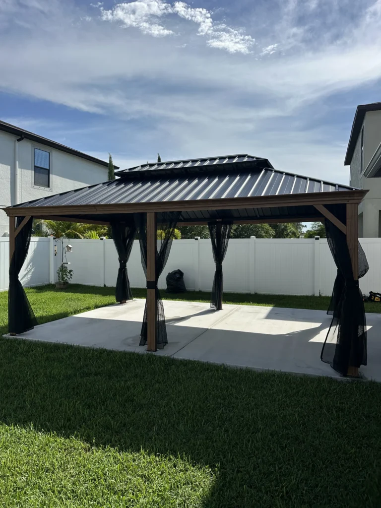 Trinity – Purple Leaf Gazebo – Concrete Slab – 1 Day