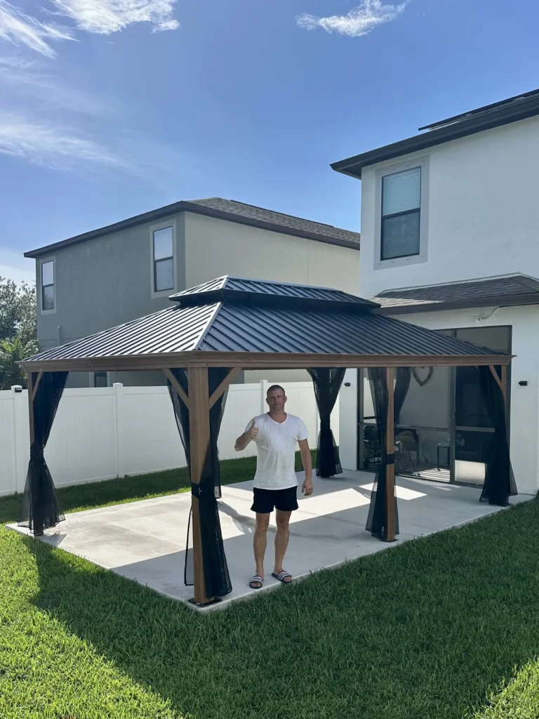 Trinity – Purple Leaf Gazebo – Concrete Slab – 1 Day