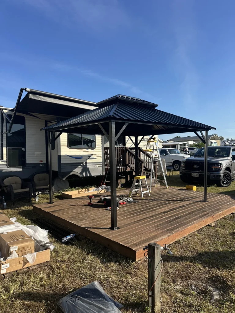 Lady Lake – Gazebo Installation on Deck