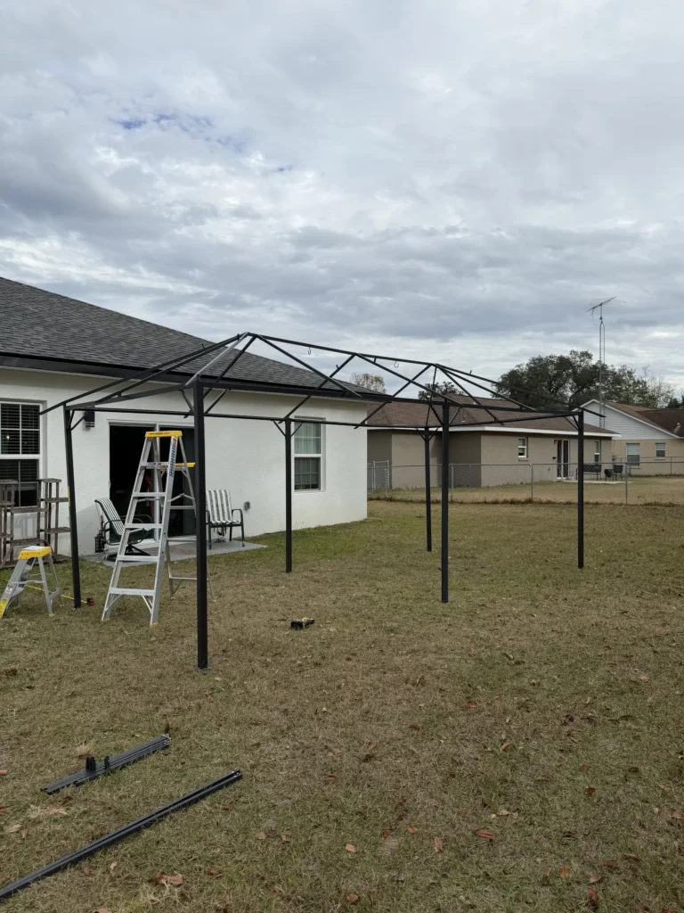 Marion Oaks – Soft Top Gazebo – Grass Installation