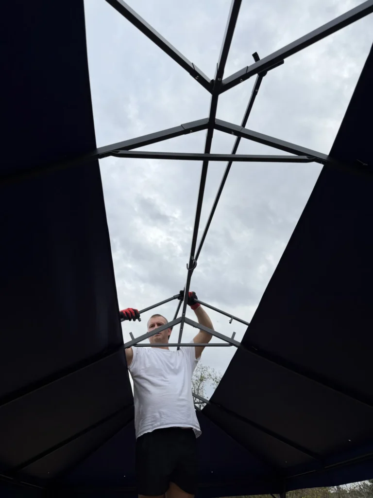 Marion Oaks – Soft Top Gazebo – Grass Installation