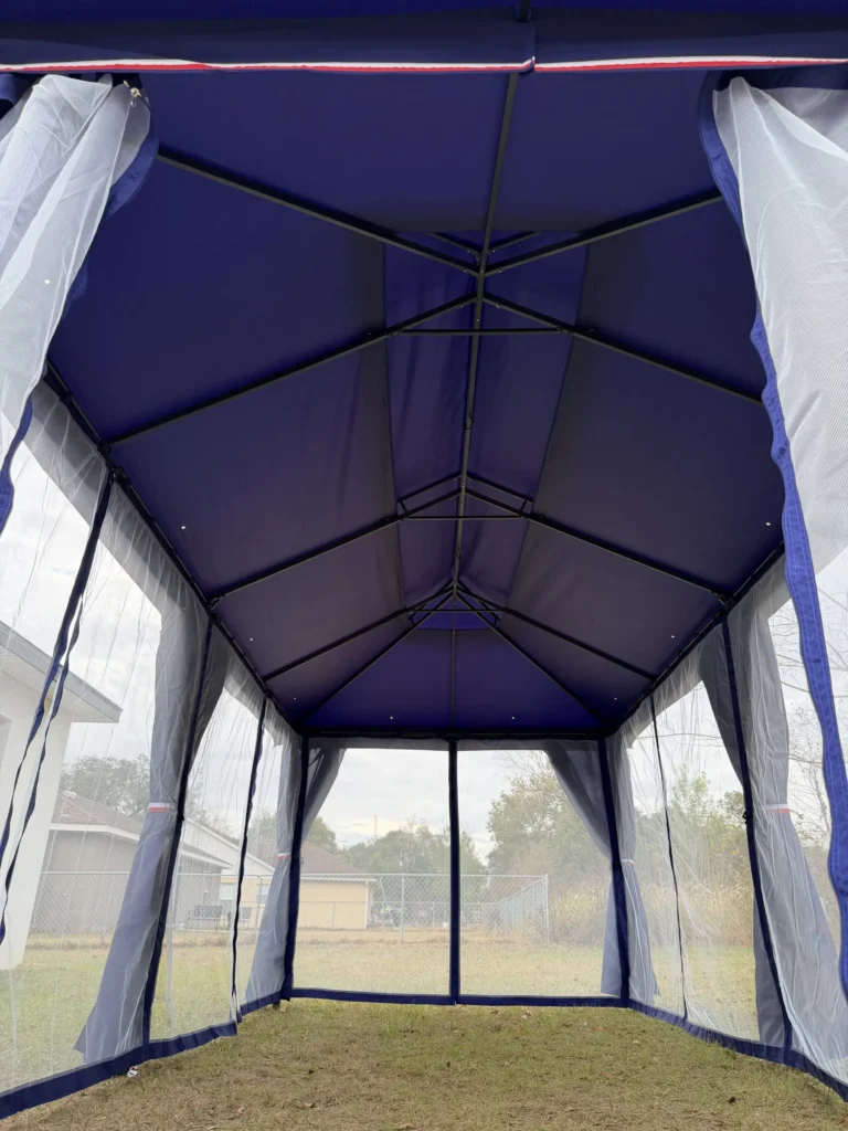 Marion Oaks – Soft Top Gazebo – Grass Installation