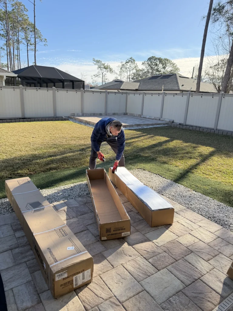 Palm Coast – Polycarbonate Roof Gazebo – Paver Patio – 1 Day