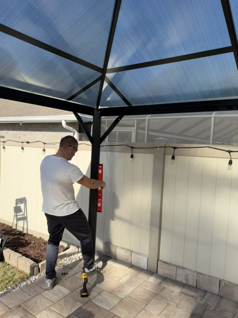 Palm Coast – Polycarbonate Roof Gazebo – Paver Patio – 1 Day