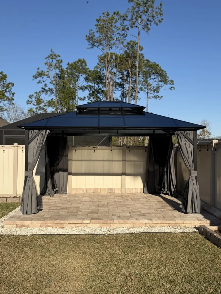 Palm Coast – Polycarbonate Roof Gazebo – Paver Patio – 1 Day