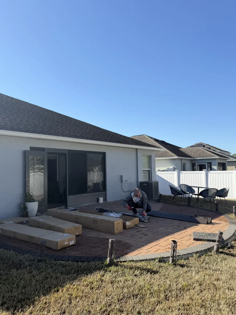 Mount Dora – Hardtop Gazebo – Paver Patio with Curtains – 1 Day