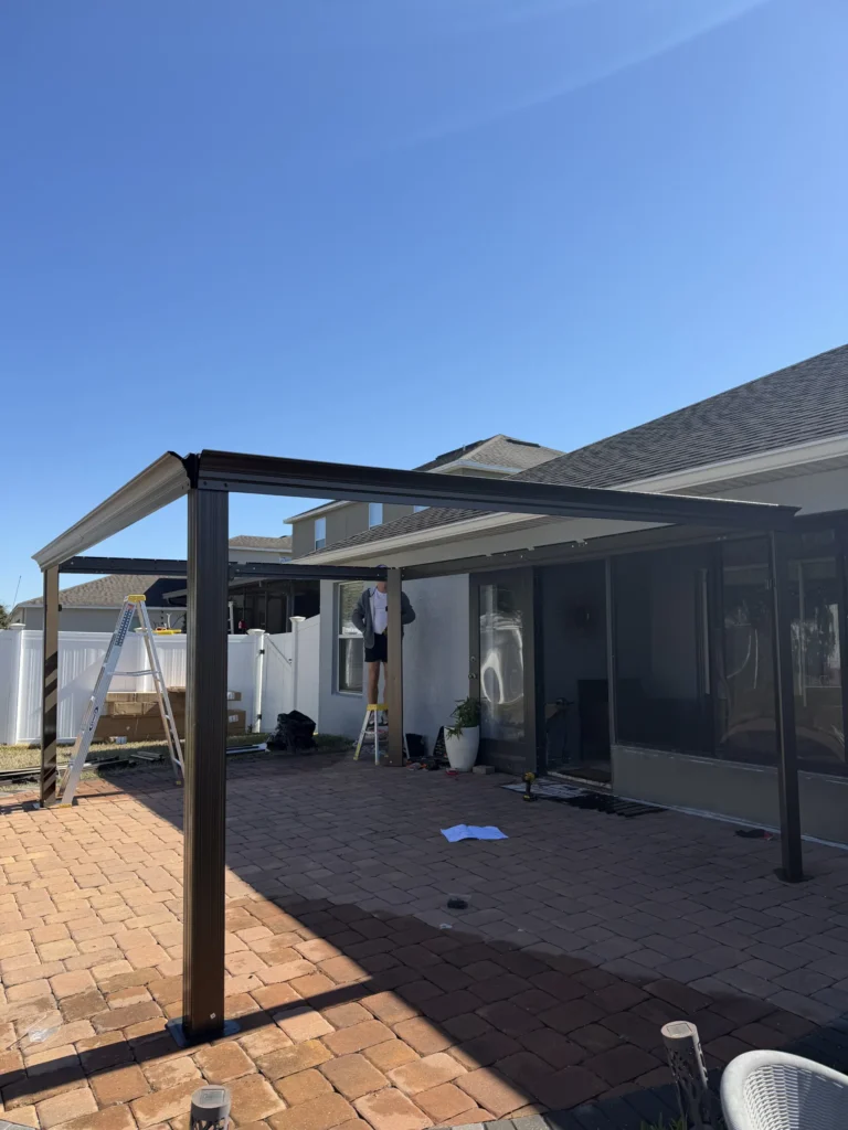 Mount Dora – Hardtop Gazebo – Paver Patio with Curtains – 1 Day
