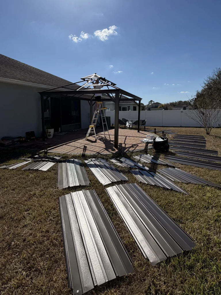 Mount Dora – Hardtop Gazebo – Paver Patio with Curtains – 1 Day