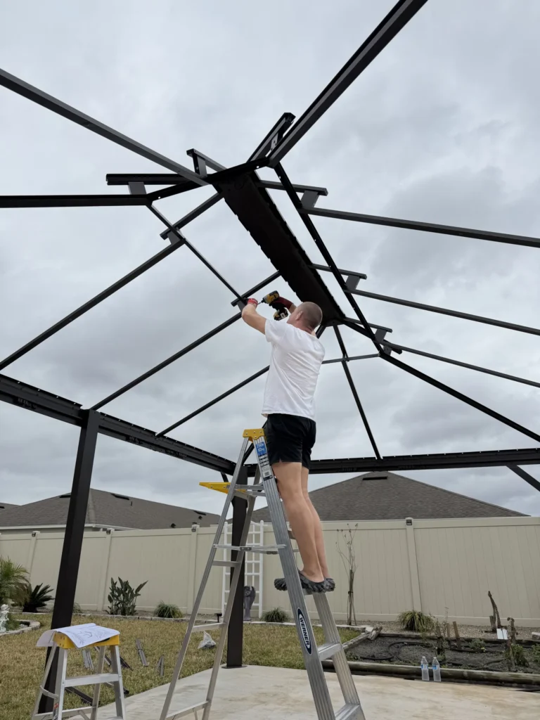 Sanford – Purple Leaf Hardtop Gazebo – Concrete Slab – 1 Day