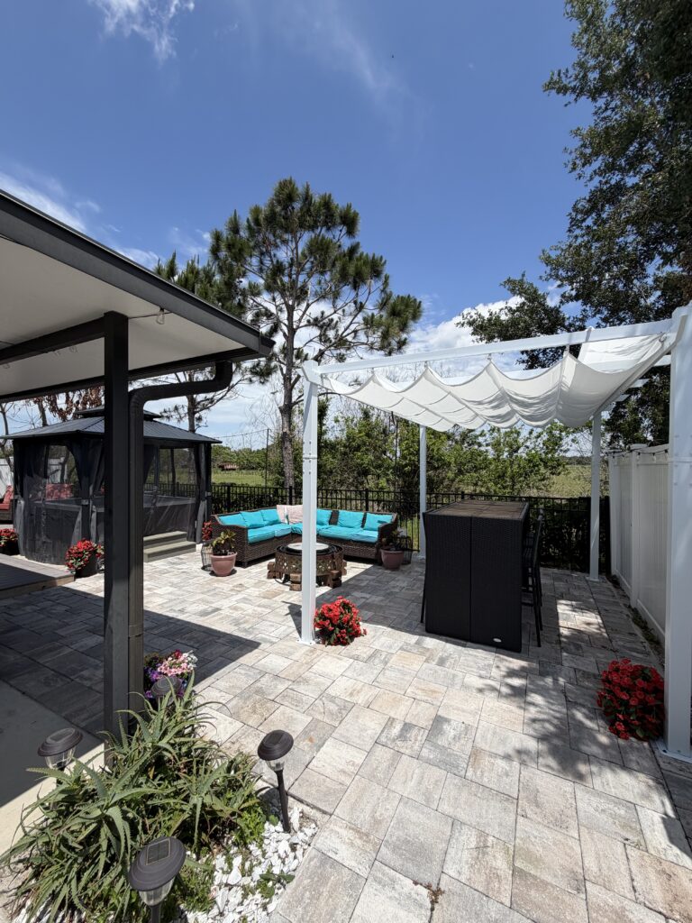 Saint Cloud – Hot Tub Gazebo & Pergola Installation on Paver Patio