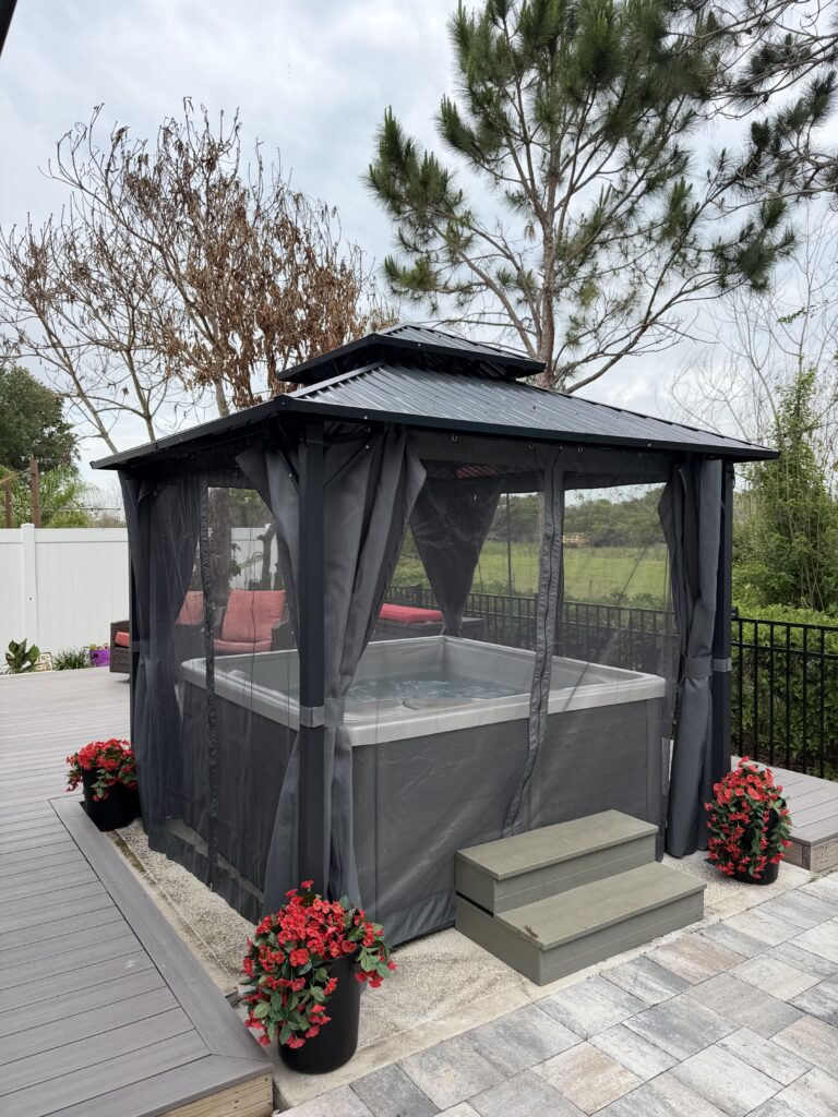 Gazebo installed over hot tub in Saint Cloud, Florida
